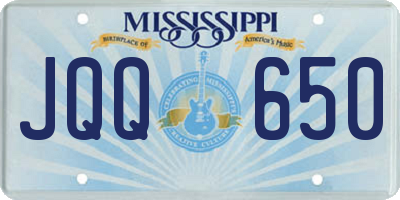 MS license plate JQQ650