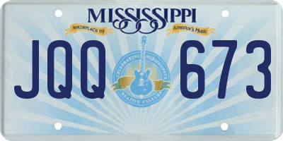 MS license plate JQQ673