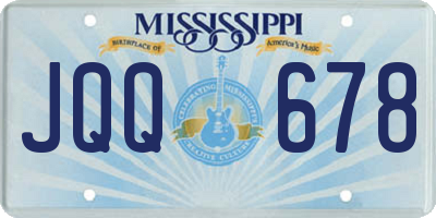 MS license plate JQQ678
