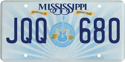 MS license plate JQQ680