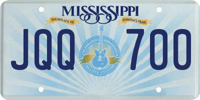 MS license plate JQQ700