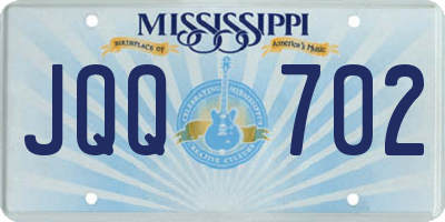 MS license plate JQQ702