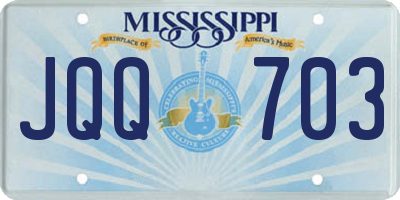 MS license plate JQQ703
