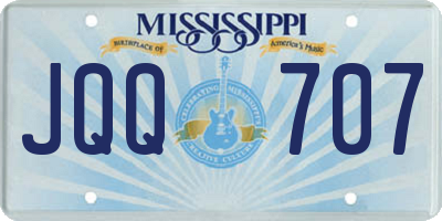 MS license plate JQQ707