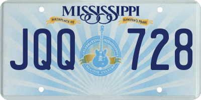 MS license plate JQQ728