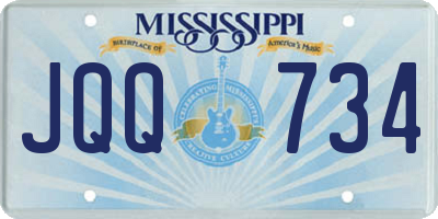 MS license plate JQQ734