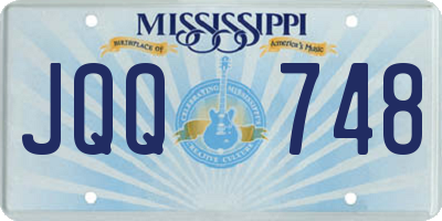 MS license plate JQQ748