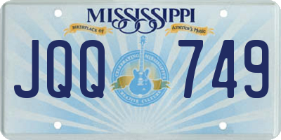 MS license plate JQQ749