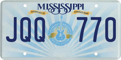 MS license plate JQQ770