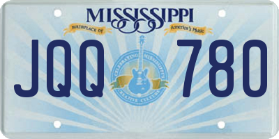 MS license plate JQQ780