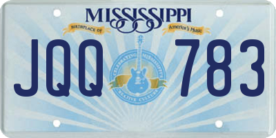 MS license plate JQQ783