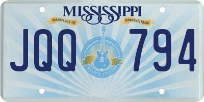 MS license plate JQQ794