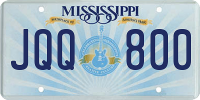 MS license plate JQQ800