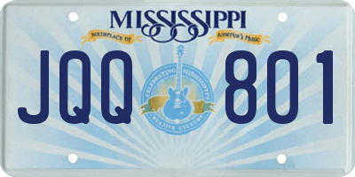 MS license plate JQQ801