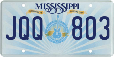 MS license plate JQQ803