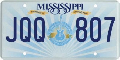MS license plate JQQ807