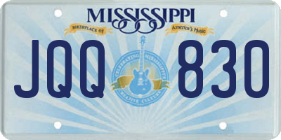 MS license plate JQQ830