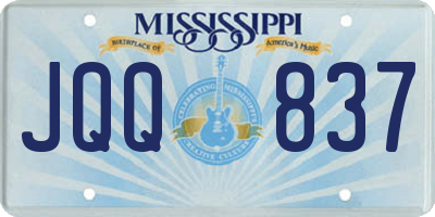 MS license plate JQQ837