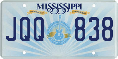 MS license plate JQQ838
