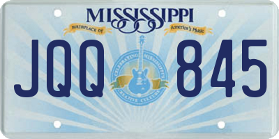 MS license plate JQQ845