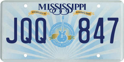 MS license plate JQQ847