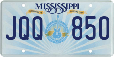 MS license plate JQQ850