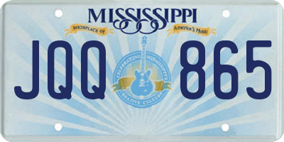 MS license plate JQQ865