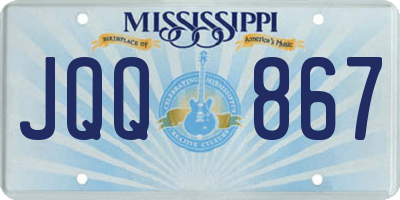 MS license plate JQQ867