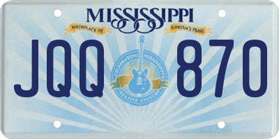 MS license plate JQQ870