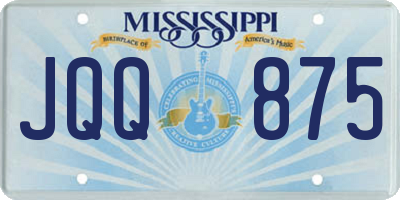 MS license plate JQQ875