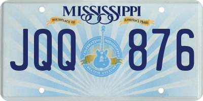MS license plate JQQ876