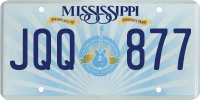 MS license plate JQQ877