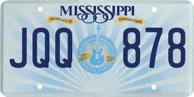 MS license plate JQQ878