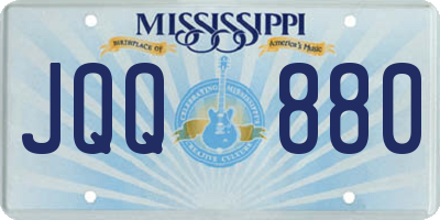 MS license plate JQQ880