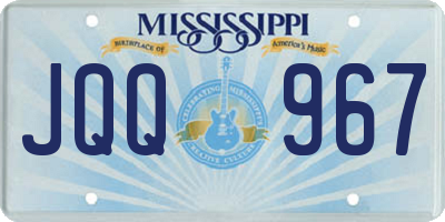 MS license plate JQQ967