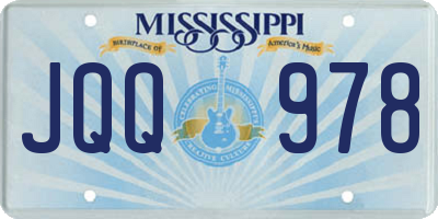 MS license plate JQQ978