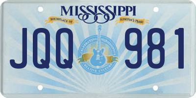MS license plate JQQ981