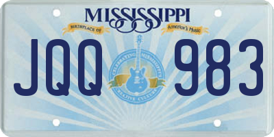 MS license plate JQQ983