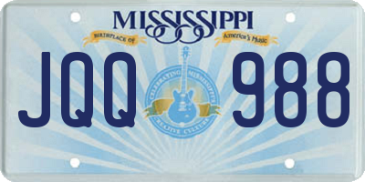 MS license plate JQQ988