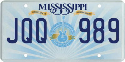 MS license plate JQQ989