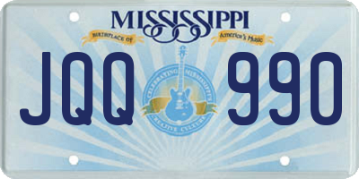 MS license plate JQQ990