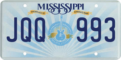MS license plate JQQ993