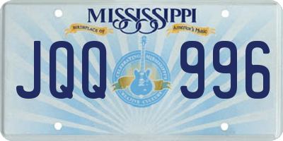 MS license plate JQQ996