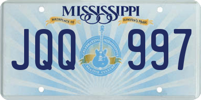 MS license plate JQQ997