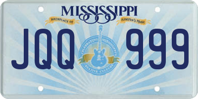 MS license plate JQQ999