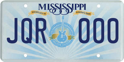 MS license plate JQR000