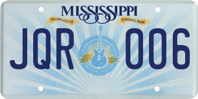 MS license plate JQR006