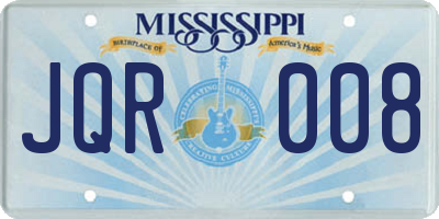 MS license plate JQR008