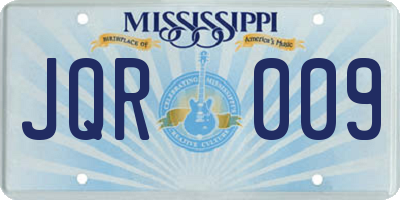 MS license plate JQR009