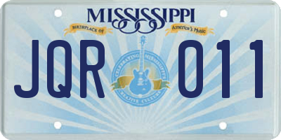 MS license plate JQR011